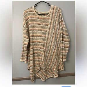 Democracy 🩵🧡🤎 Striped Multicolor Women's Top